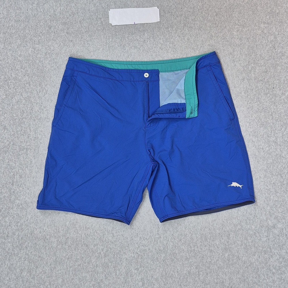 Tommy Bahama Men Swimwear 34 Blue Nylon Polyester Swim Trunks Fish Relax